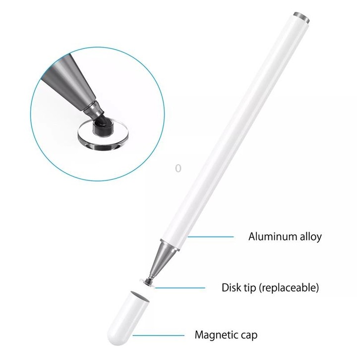 AT-28 Macarone Color Passive Capacitive Pen Mobile Phone Touch Screen Stylus with 2 Pen Head(Purple)