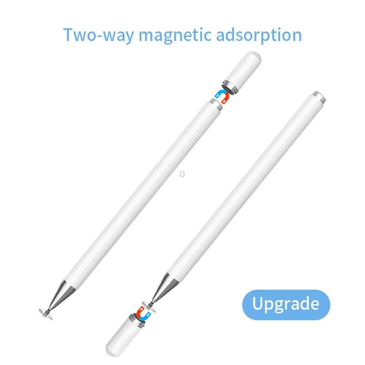 AT-28 Macarone Color Passive Capacitive Pen Mobile Phone Touch Screen Stylus with 2 Pen Head(White)