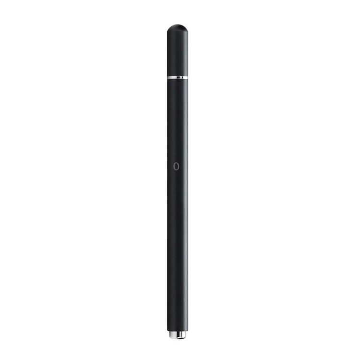 AT-28 Macarone Color Passive Capacitive Pen Mobile Phone Touch Screen Stylus with 2 Pen Head(Black)
