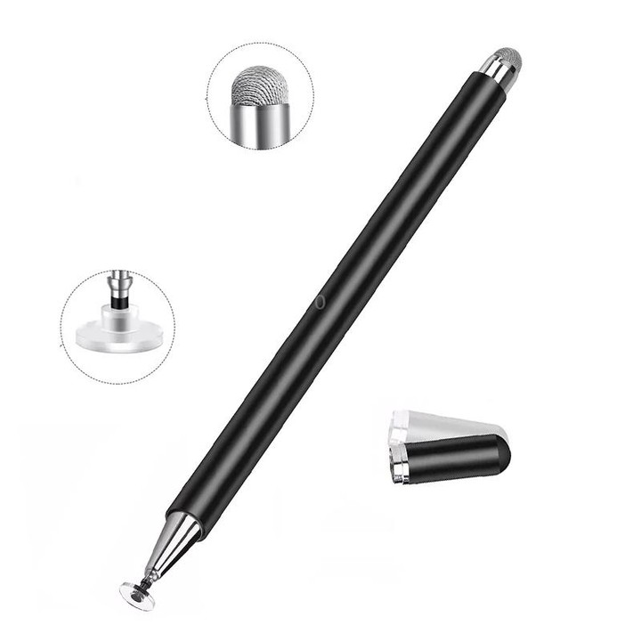 AT-30 2-in-1 Silicone Sucker + Conductive Cloth Head Handwriting Touch Screen Pen Mobile Phone Passive Capacitive Pen(Black)