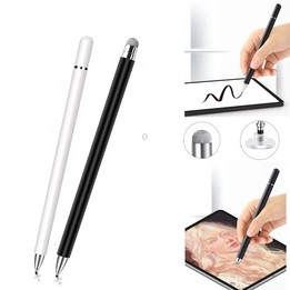 AT-30 2-in-1 Silicone Sucker + Conductive Cloth Head Handwriting Touch Screen Pen Mobile Phone Passive Capacitive Pen(White)