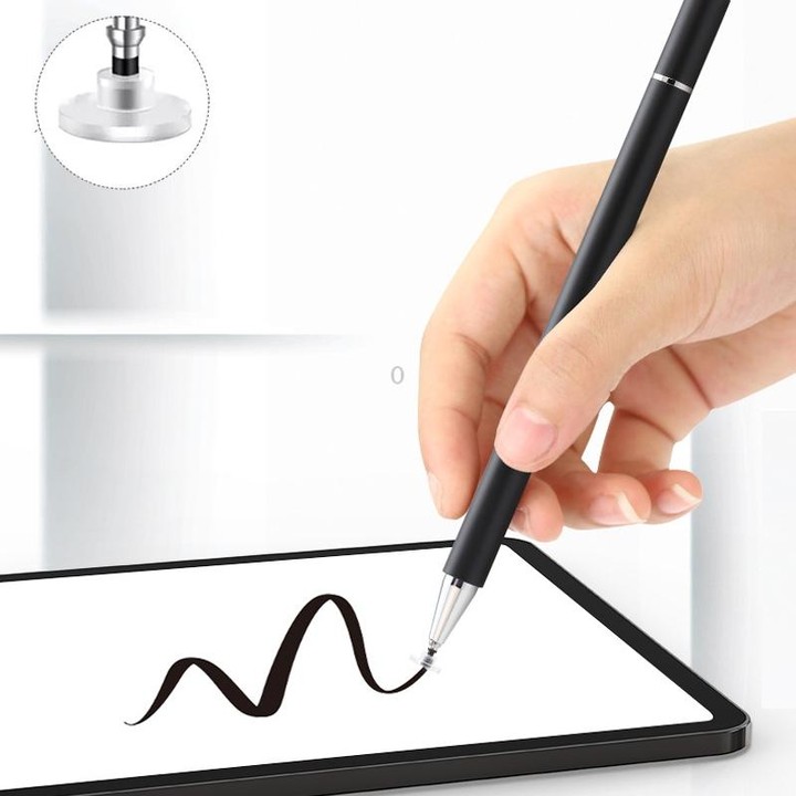 AT-30 2-in-1 Silicone Sucker + Conductive Cloth Head Handwriting Touch Screen Pen Mobile Phone Passive Capacitive Pen(White)