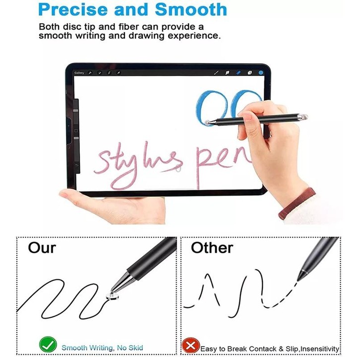AT-30 2-in-1 Silicone Sucker + Conductive Cloth Head Handwriting Touch Screen Pen Mobile Phone Passive Capacitive Pen with 1 Pen