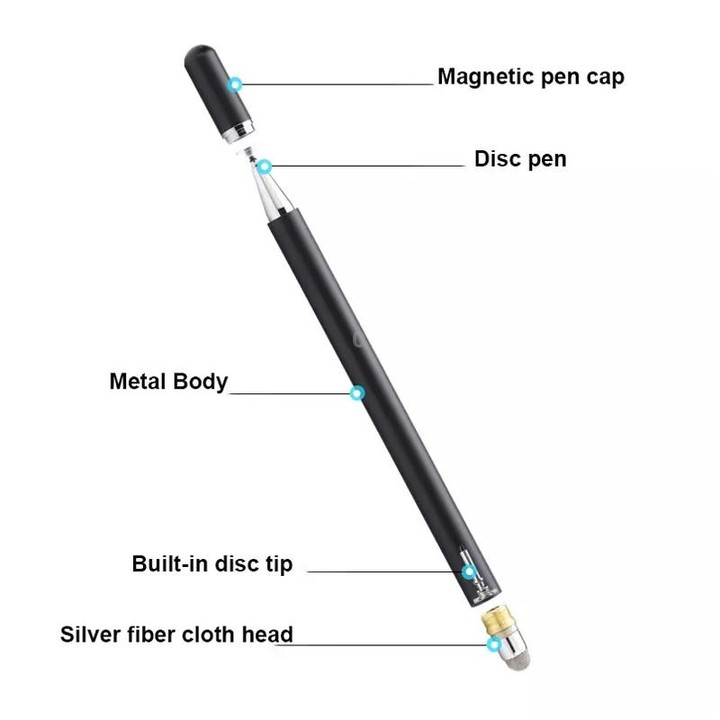 AT-30 2-in-1 Silicone Sucker + Conductive Cloth Head Handwriting Touch Screen Pen Mobile Phone Passive Capacitive Pen with 1 Pen