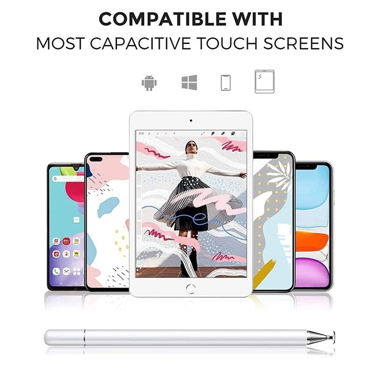 AT-30 2-in-1 Silicone Sucker + Conductive Cloth Head Handwriting Touch Screen Pen Mobile Phone Passive Capacitive Pen with 1 Pen