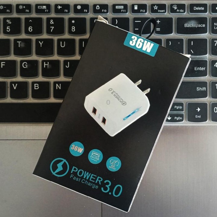 36W Dual Port QC3.0 USB Charger with 3A USB to Micro USB Data Cable, US Plug(Black)