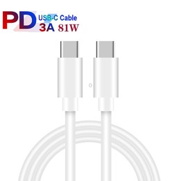 65W Dual PD Type-C + 3 x USB Multi Port Charger with 3A Type-C to Type-C Data Cable, US Plug(Black)