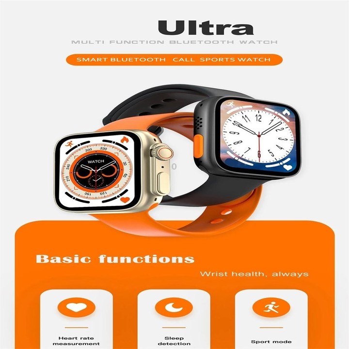 S8 Ultra 1.81 inch Color Screen Smart Watch,Support Heart Rate Monitoring/Blood Pressure Monitoring(Black)