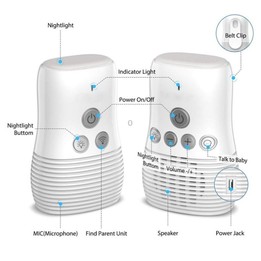 DBM-8 Wireless Audio Two-way Talk Back Baby Monitor, Intercom Sound Alert for Infant(US Plug)