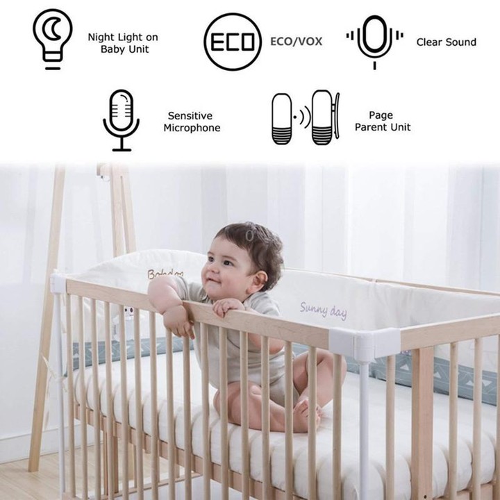 DBM-8 Wireless Audio Two-way Talk Back Baby Monitor, Intercom Sound Alert for Infant(UK Plug)