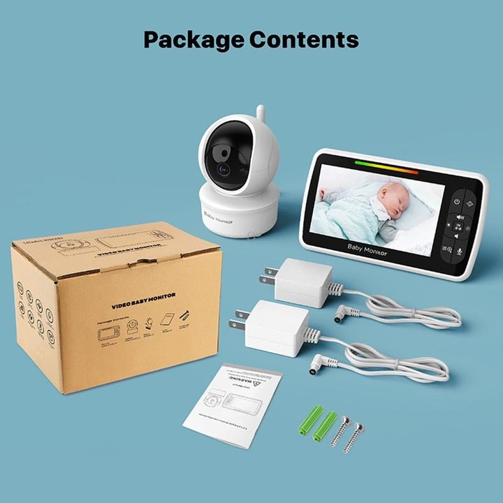SM650 Wireless Video Baby Camera Intercom Night Vision Temperature Monitoring Cam(US Plug)
