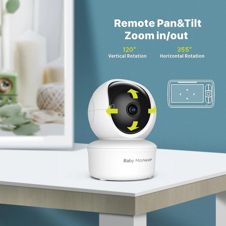 SM650 Wireless Video Baby Camera Intercom Night Vision Temperature Monitoring Cam(EU Plug)