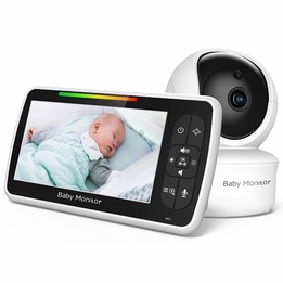SM650 Wireless Video Baby Camera Intercom Night Vision Temperature Monitoring Cam(UK Plug)