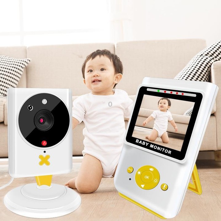 855P 2.4 inch Home Wireless Yellow Baby Monitor with Baby Surveillance Camera(EU Plug)