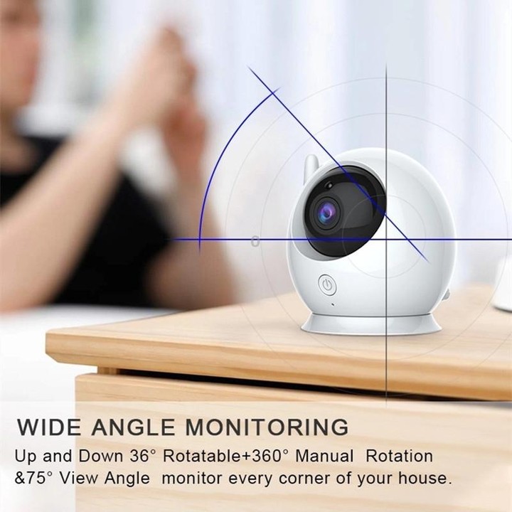 ABM100 4.3 inch Wireless Video Color Night Vision Baby Monitor 360-Degree Security Camera(AU Plug)