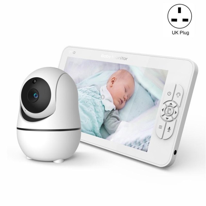 SM70PTZ 7 inch Screen 2.4GHz Wireless Digital Baby Monitor, Auto Night Vision / Two-way Voice Intercom(UK Plug)