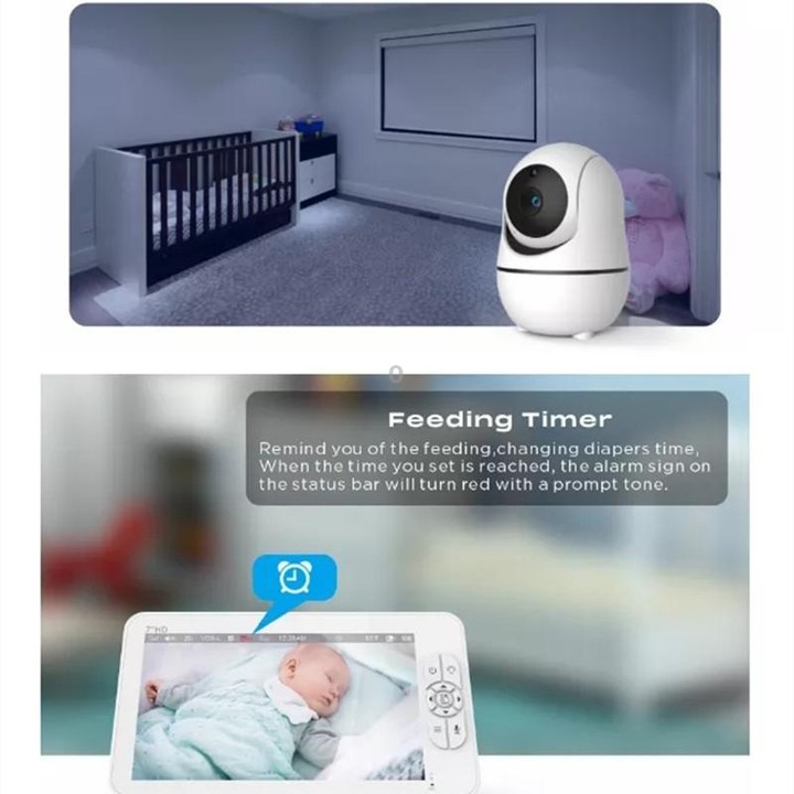 SM70PTZ 7 inch Screen 2.4GHz Wireless Digital Baby Monitor, Auto Night Vision / Two-way Voice Intercom(AU Plug)