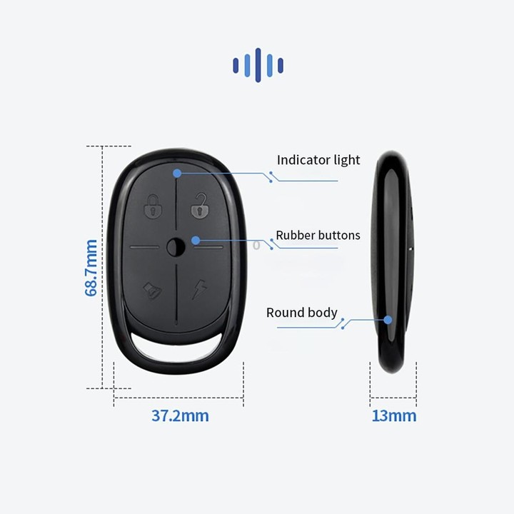 433MHZ 4 Button RF Wireless Remote Control For Light / Door / Alarm System