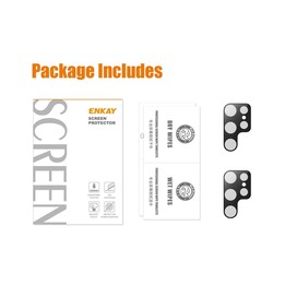2pcs For Samsung Galaxy S23 Ultra 5G ENKAY 9H Rear Camera Lens Tempered Glass Film(Black)