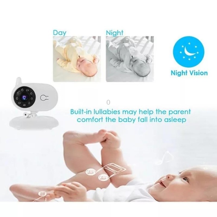 BM850 3.5 inch Wireless Video Color Baby Monitor Night Vision Temperature Monitor(EU Plug)