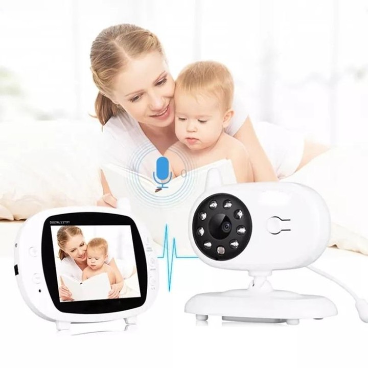 BM850 3.5 inch Wireless Video Color Baby Monitor Night Vision Temperature Monitor(EU Plug)