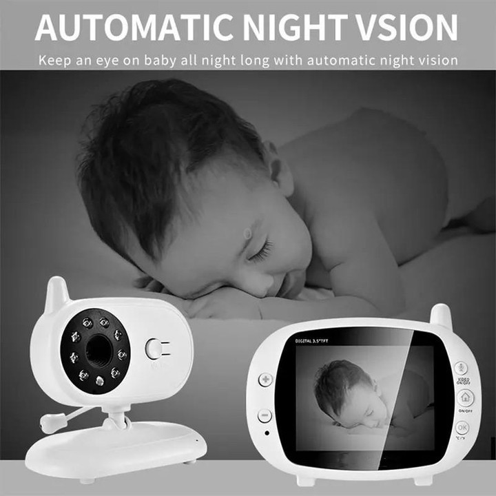 BM850 3.5 inch Wireless Video Color Baby Monitor Night Vision Temperature Monitor(AU Plug)