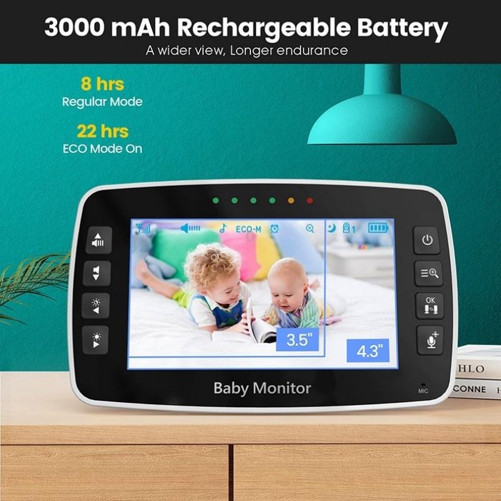 SM43A 4.3inch Color Display Night Vision Smart Zoom Baby Monitor Camera(EU Plug)