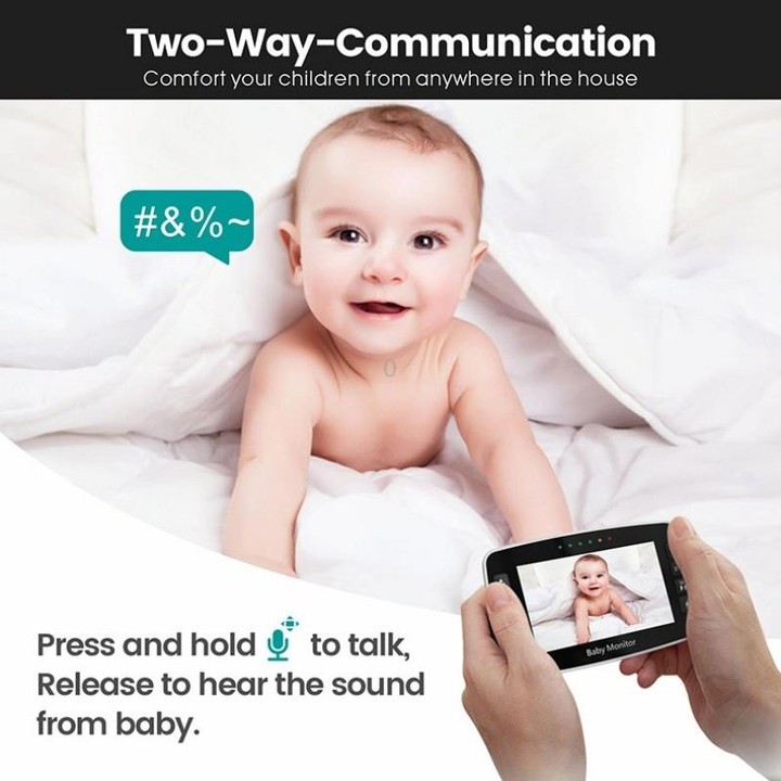 SM43A 4.3inch Color Display Night Vision Smart Zoom Baby Monitor Camera(EU Plug)