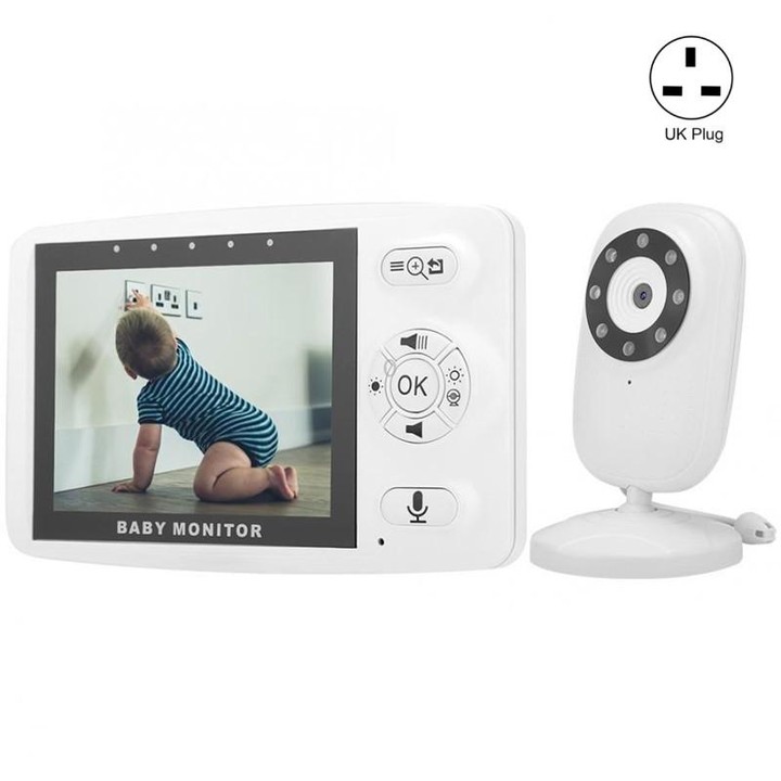 835P 3.5 inch Video Wireless Baby Monitor IR Night Vision Voice Security Camera(UK Plug)