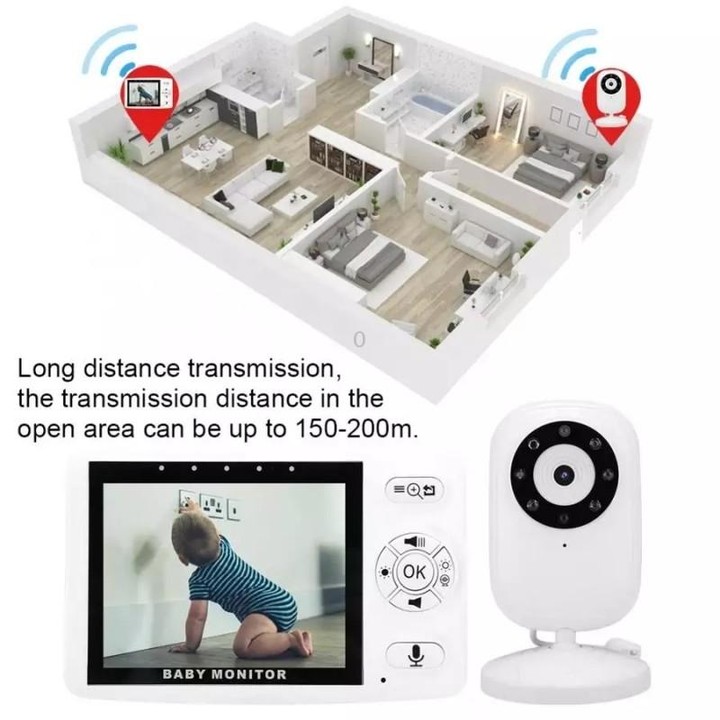 835P 3.5 inch Video Wireless Baby Monitor IR Night Vision Voice Security Camera(UK Plug)