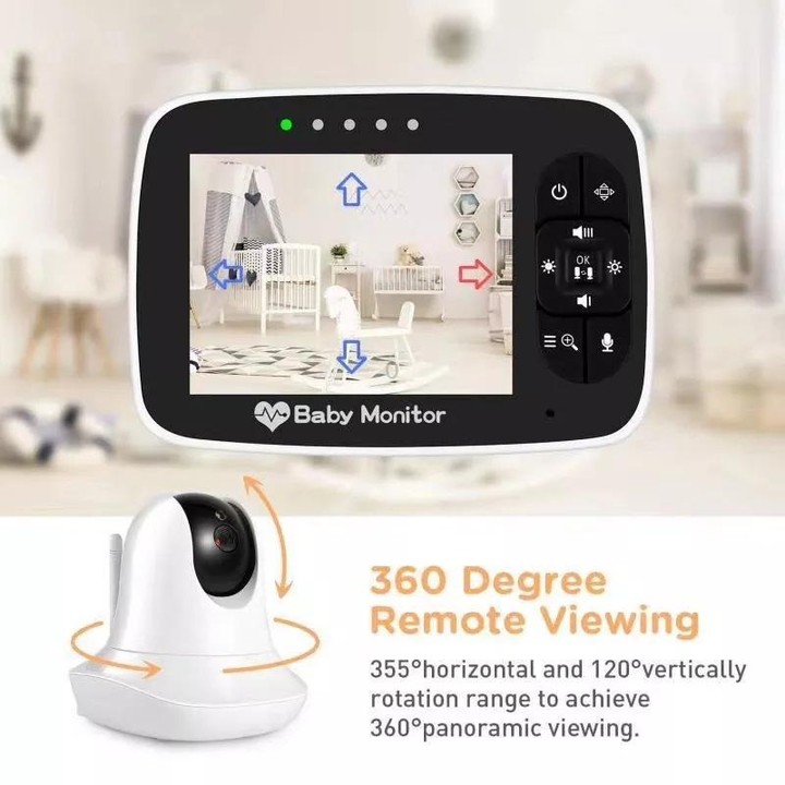 SM935 3.5 inch LCD Screen Wireless Video Baby Monitor Night Vision Two-Way Audio IP Camera(EU Plug)