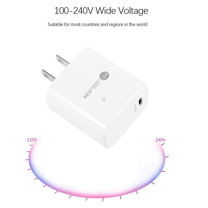 PD11 Single PD3.0 USB-C / Type-C 20W Fast Charger with 1m Type-C to Type-C Data Cable, US Plug(Black)