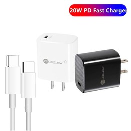 PD11 Single PD3.0 USB-C / Type-C 20W Fast Charger with 1m Type-C to Type-C Data Cable, US Plug(White)