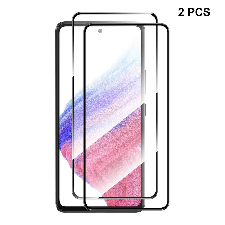 For Samsung Galaxy A54 5G 2pcs ENKAY Hat-Prince Full Glue 0.26mm 9H 2.5D Tempered Glass Full Film