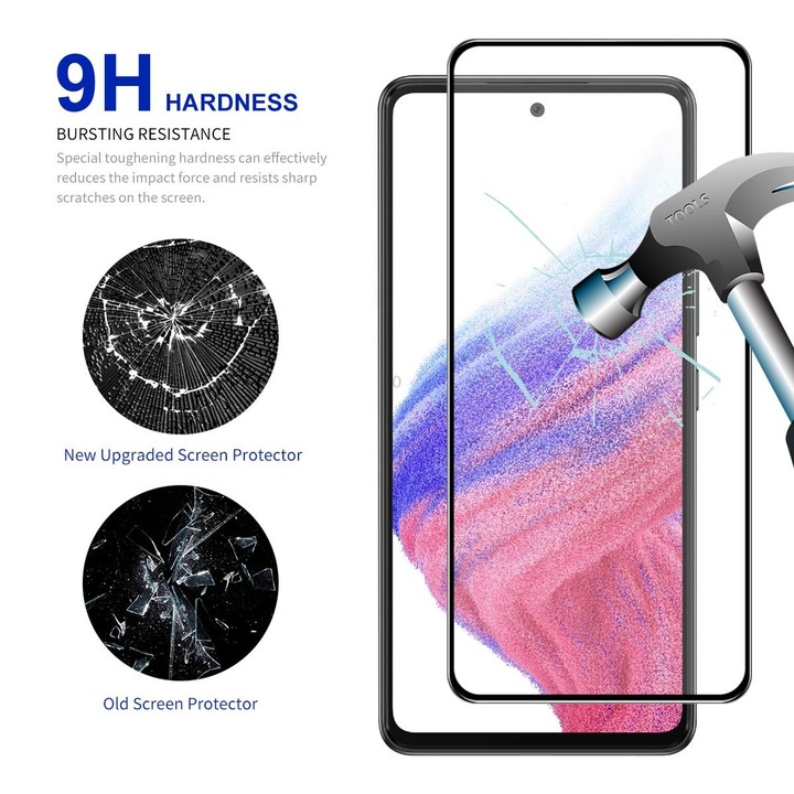 For Samsung Galaxy A54 5G 2pcs ENKAY Hat-Prince Full Glue 0.26mm 9H 2.5D Tempered Glass Full Film