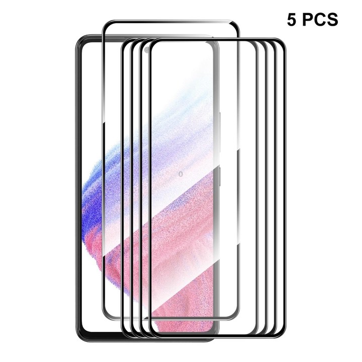 For Samsung Galaxy A54 5G 5pcs ENKAY Hat-Prince Full Glue 0.26mm 9H 2.5D Tempered Glass Full Film
