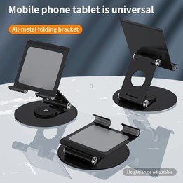JUNSUNMAY 360 Degrees Rotating Foldable Laptop Desktop Holder Height / Angle Adjustable(Black)