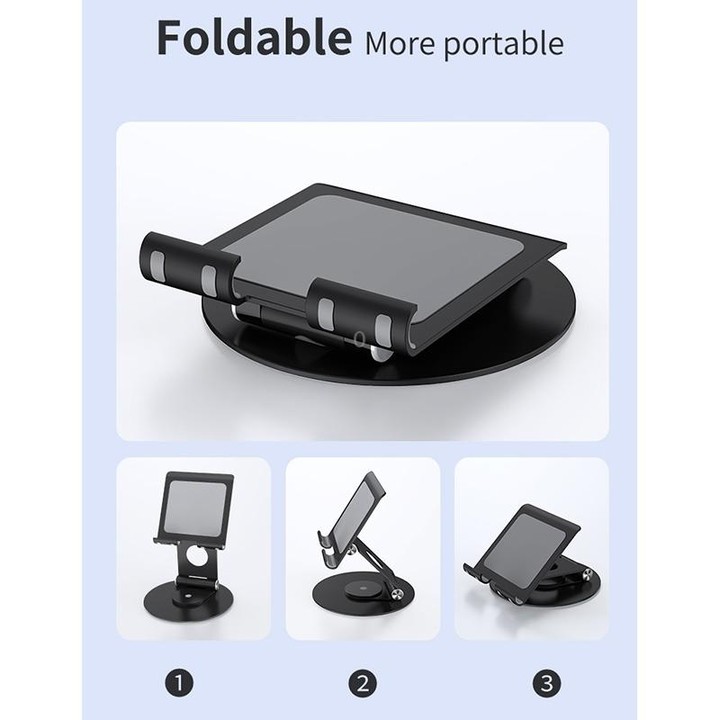 JUNSUNMAY 360 Degrees Rotating Foldable Laptop Desktop Holder Height / Angle Adjustable(Silver)