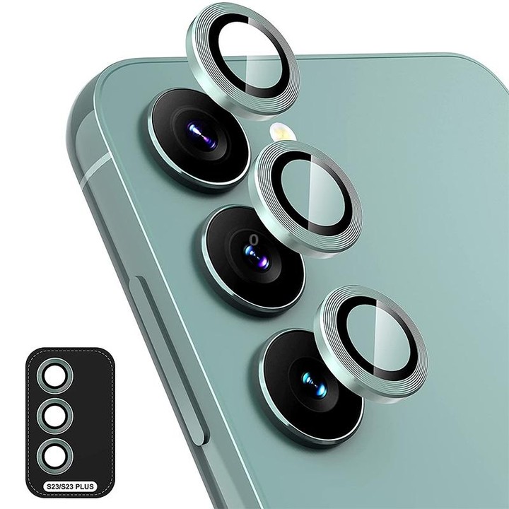 For Samsung Galaxy S23 5G / S23+ 5G ENKAY Hat-Prince 9H Rear Camera Lens Aluminium Alloy + Tempered Glass Full Coverage Protecto