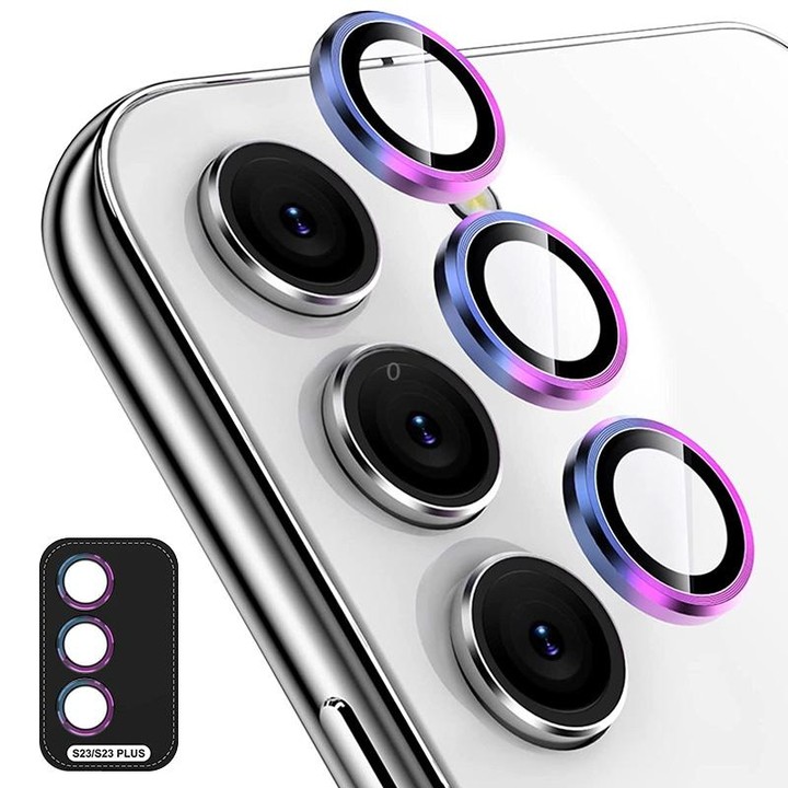 For Samsung Galaxy S23 5G / S23+ 5G ENKAY Hat-Prince 9H Rear Camera Lens Aluminium Alloy + Tempered Glass Full Coverage Protecto