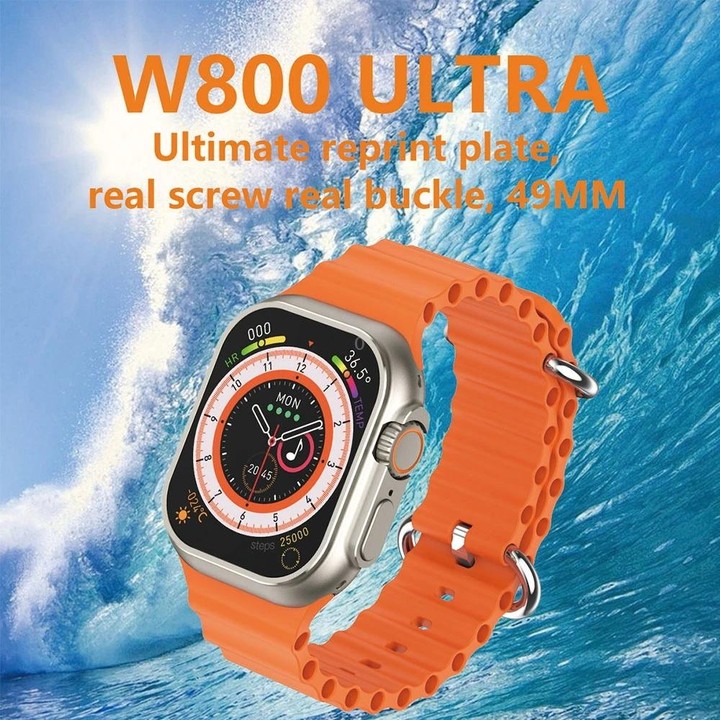 W800 Ultra 2.02 inch Color Screen Smart Watch,Support Heart Rate Monitoring / Blood Pressure Monitoring(Orange)