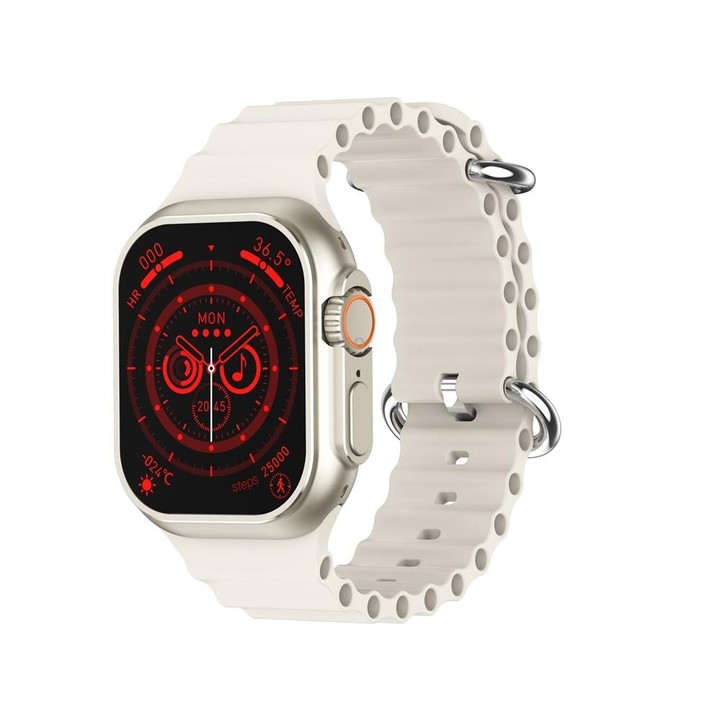W800 Ultra 2.02 inch Color Screen Smart Watch,Support Heart Rate Monitoring / Blood Pressure Monitoring(White)