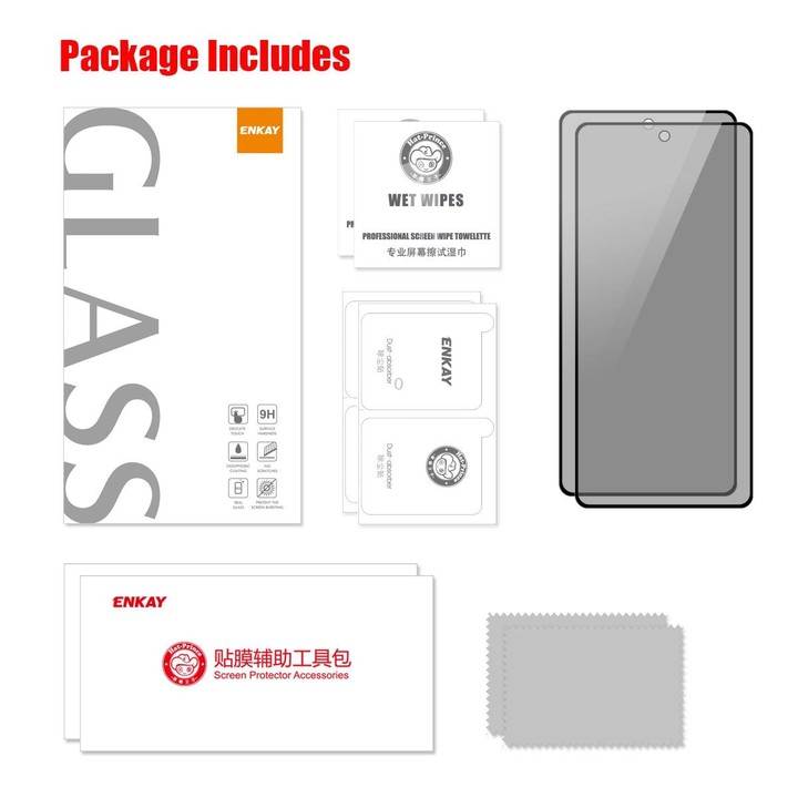 For Samsung Galaxy A34 5G / M34 / F34 2pcs ENKAY 28 Degree Anti-peeping Tempered Glass Full Screen Film