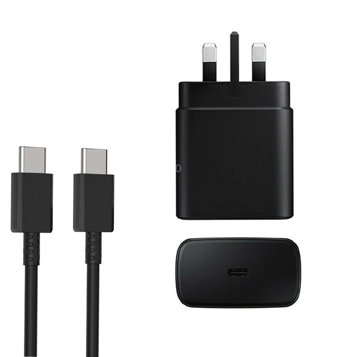 M135 45W USB-C / Type-C Port Fast Charger with 5A Type-C to Type-C Cable, UK Plug(Black)
