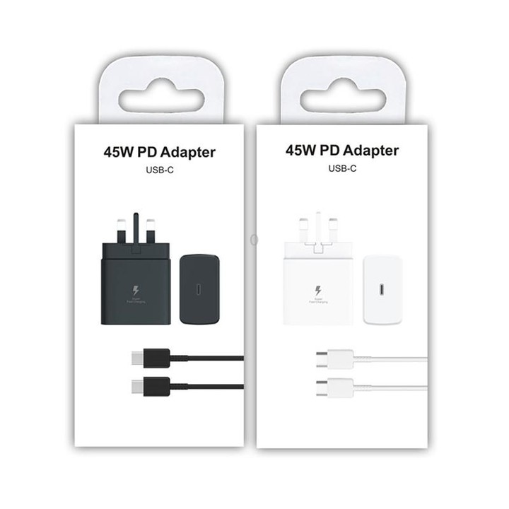 M135 45W USB-C / Type-C Port Fast Charger with 5A Type-C to Type-C Cable, UK Plug(Black)