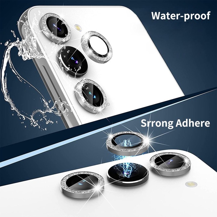 For Samsung Galaxy S23 5G / S23+ 5G ENKAY 9H Rear Camera Lens Glitter Aluminium Alloy Ring Tempered Glass Film(Colorful)