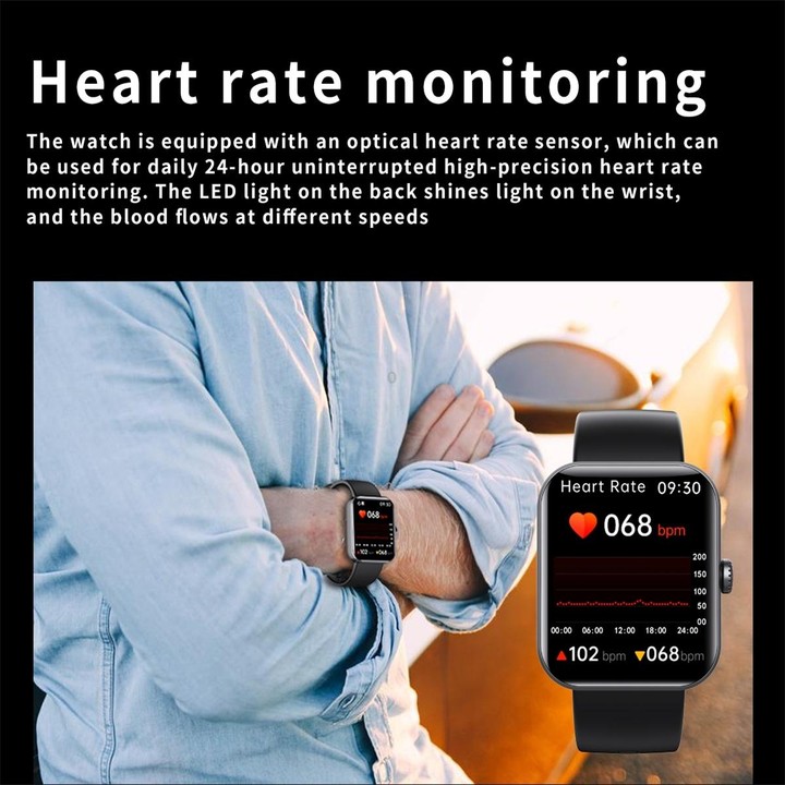 F57L 1.91 inch Color Screen Smart Watch,Support Heart Rate Monitoring / Blood Pressure Monitoring(Black)