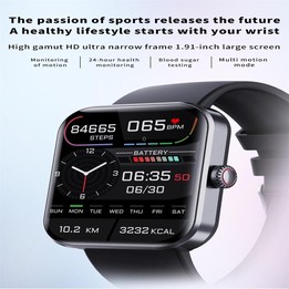 F57L 1.91 inch Color Screen Smart Watch,Support Heart Rate Monitoring / Blood Pressure Monitoring(Black)