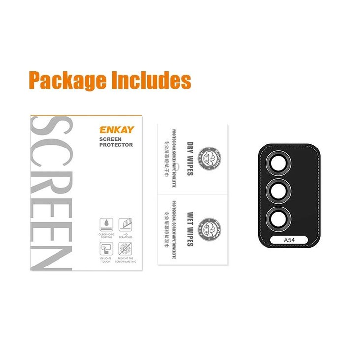 For Samsung Galaxy A54 ENKAY Hat-Prince 9H Rear Camera Lens Aluminium Alloy Ring Tempered Glass Film(Silver)
