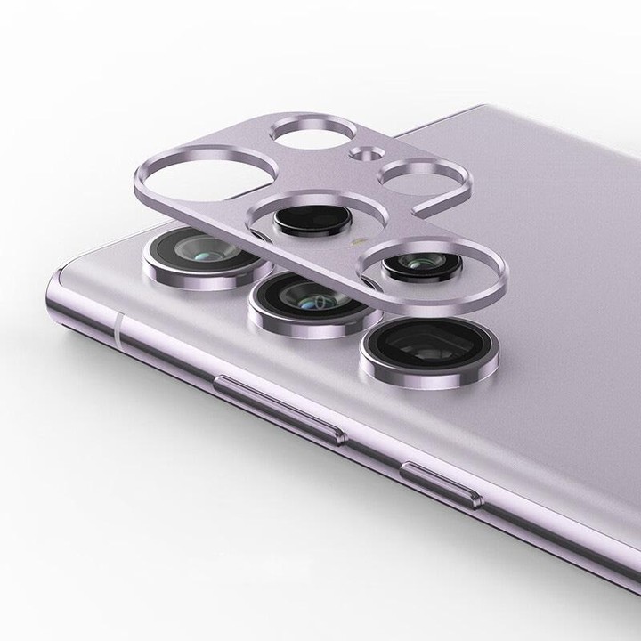 For Samsung Galaxy S23 Ultra 5G ENKAY Hat-Prince Aluminium Alloy Camera Lens Protector Full Cover(Light Purple)